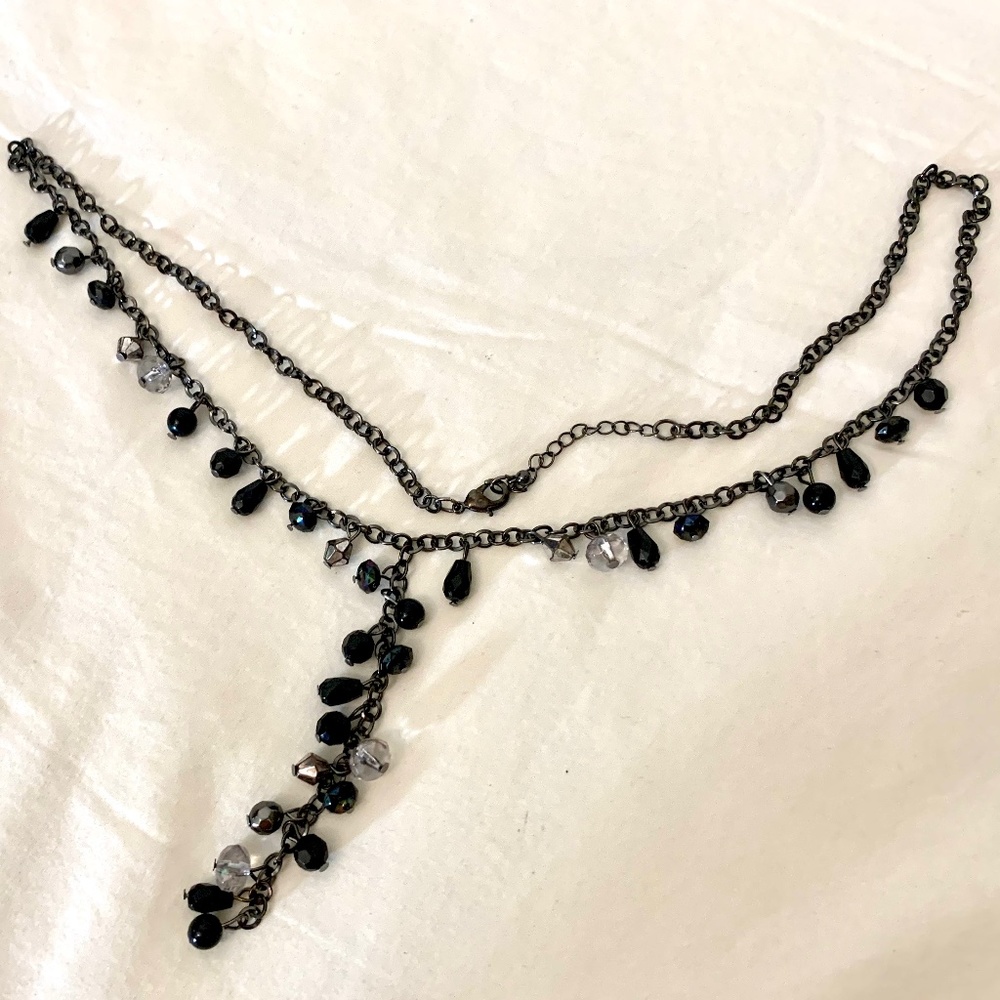 Vintage Chain Necklace with Cut Beads